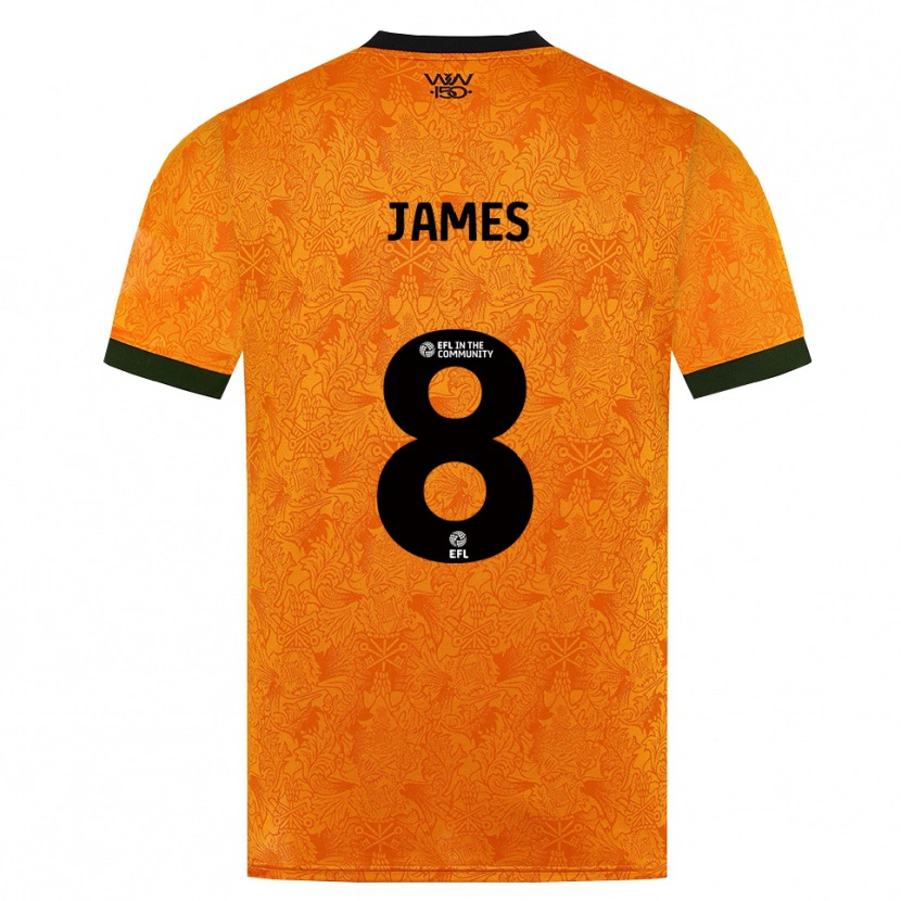 Danxen Uomo Maglia Jordan James #8 Arancione Nero Kit Gara Home 2026/27 Maglietta