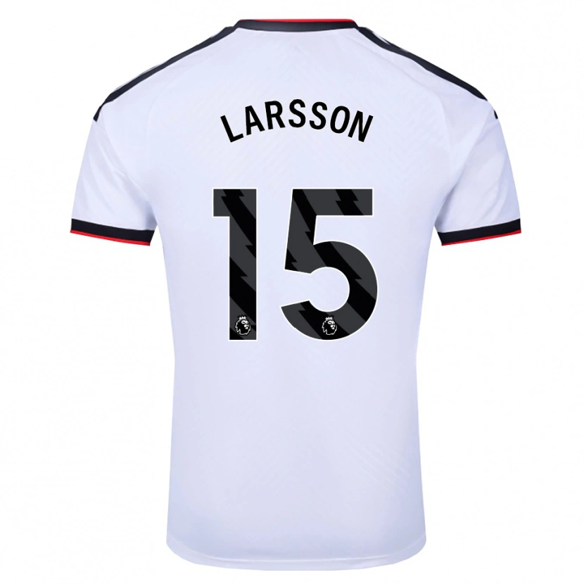 Danxen Uomo Maglia Hugo Larsson #15 Bianco Nero Rosso Kit Gara Home 2026/27 Maglietta