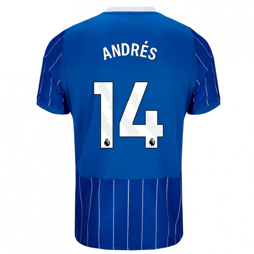 Danxen Uomo Maglia Chema Andrés #14 Blu Medio Bianco Kit Gara Home 2026/27 Maglietta