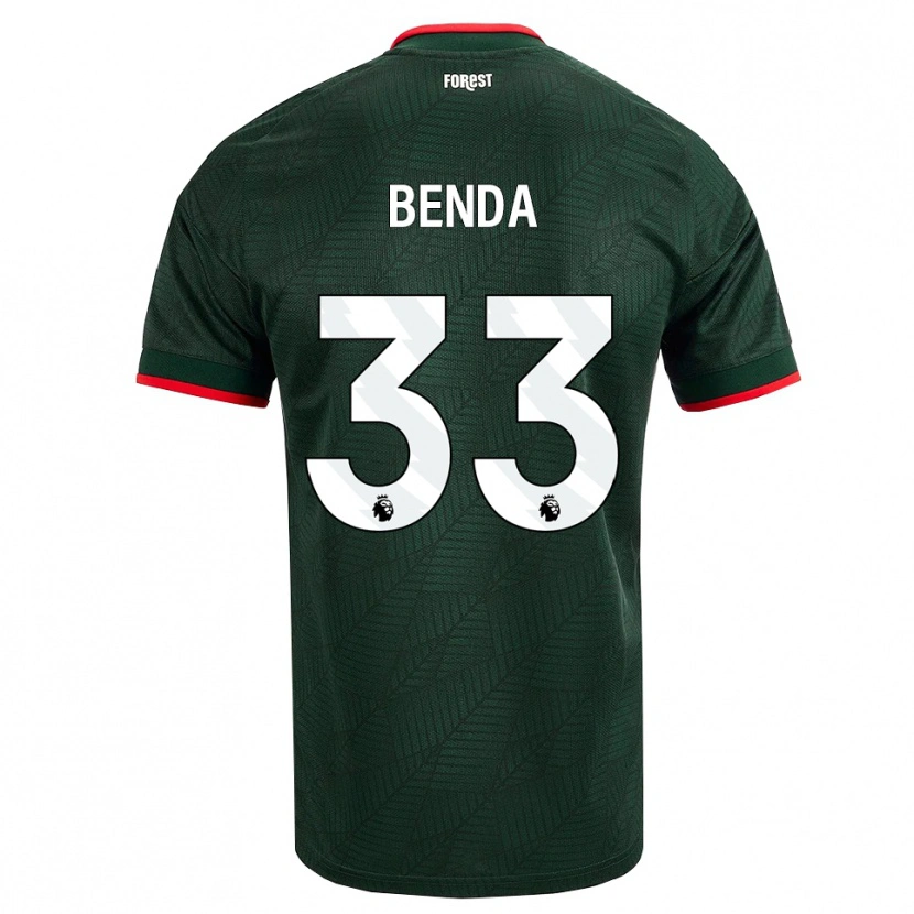 Danxen Uomo Maglia Steven Benda #33 Verde Scuro Rosso Kit Gara Away 2026/27 Maglietta
