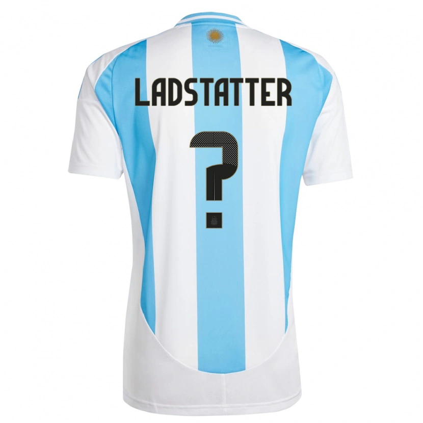 Danxen Bambino Maglia Argentina Agustín Ladstatter #0 Bianco Blu Kit Gara Home 24-26 Maglietta