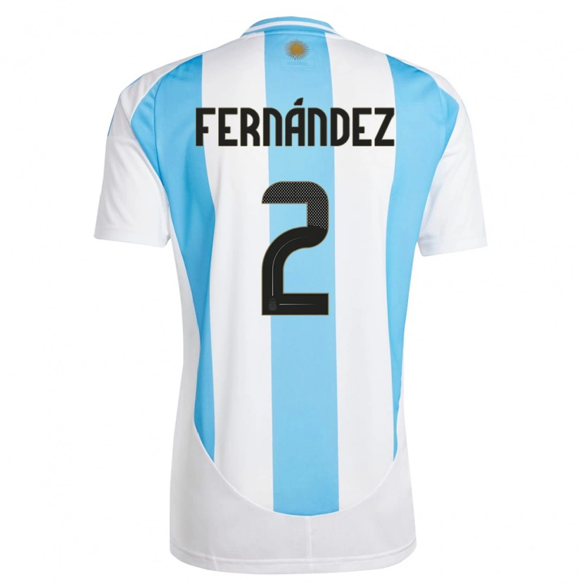 Danxen Bambino Maglia Argentina Damián Fernández #2 Bianco Blu Kit Gara Home 24-26 Maglietta