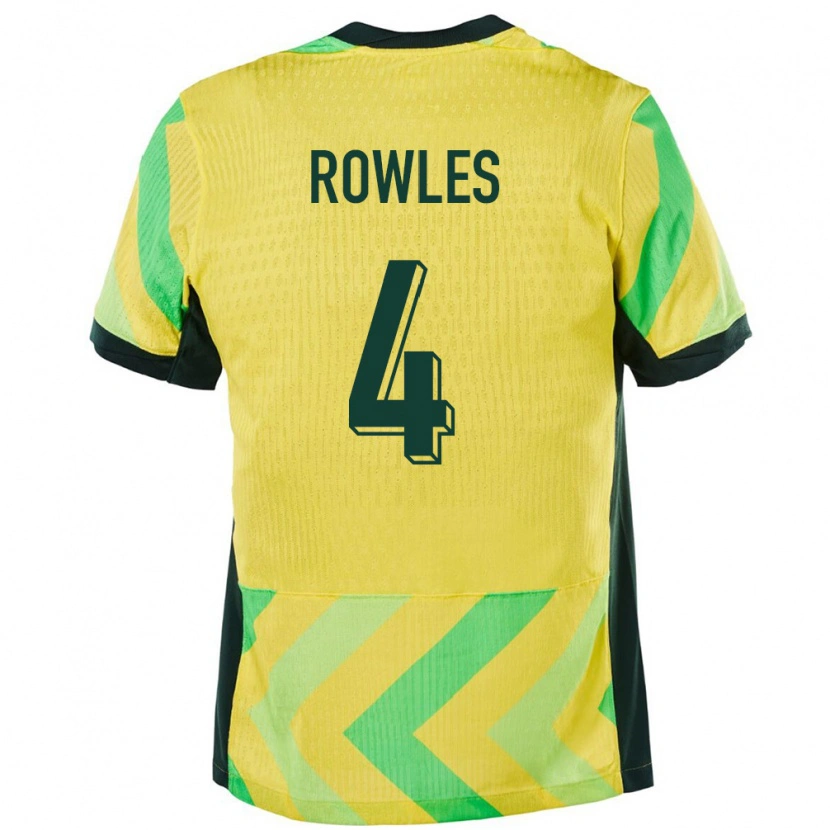 Danxen Bambino Maglia Australia Kye Rowles #4 Oro Kit Gara Home 24-26 Maglietta