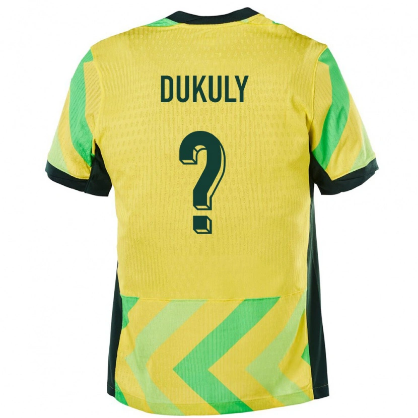 Danxen Bambino Maglia Australia Yaya Dukuly #0 Oro Kit Gara Home 24-26 Maglietta