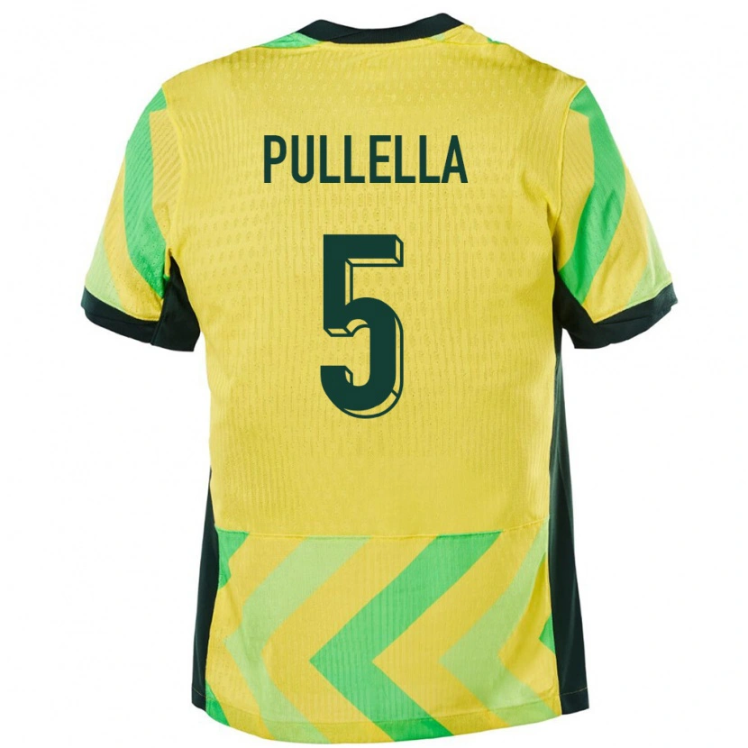 Danxen Bambino Maglia Australia Christian Pullella #5 Oro Kit Gara Home 24-26 Maglietta