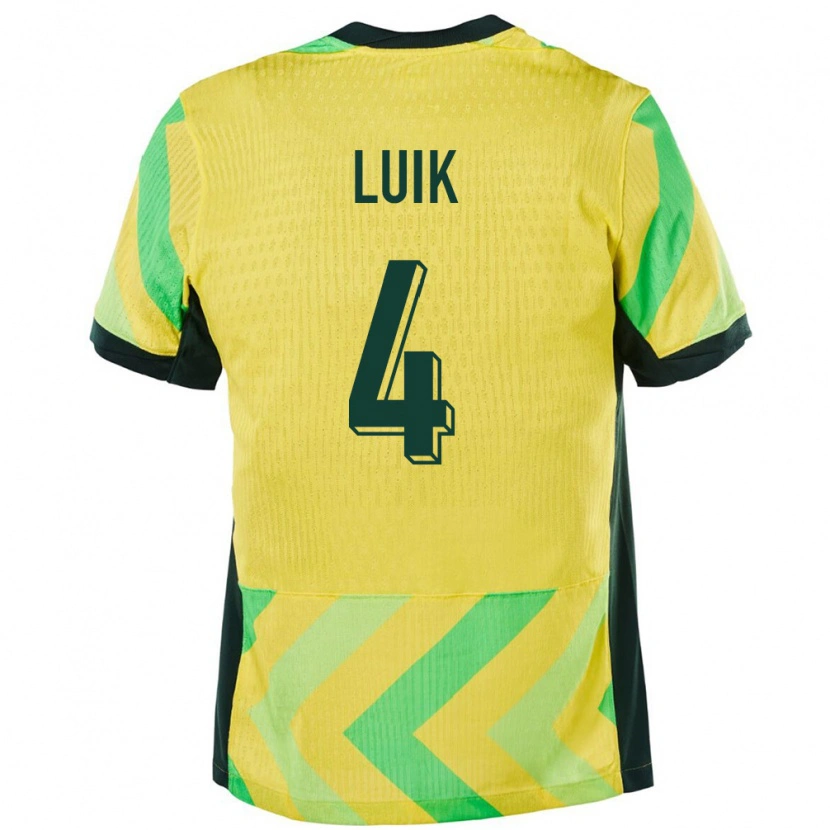 Danxen Bambino Maglia Australia Aivi Luik #4 Oro Kit Gara Home 24-26 Maglietta
