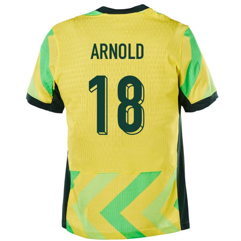 Danxen Bambino Maglia Australia Mackenzie Arnold #18 Oro Kit Gara Home 24-26 Maglietta