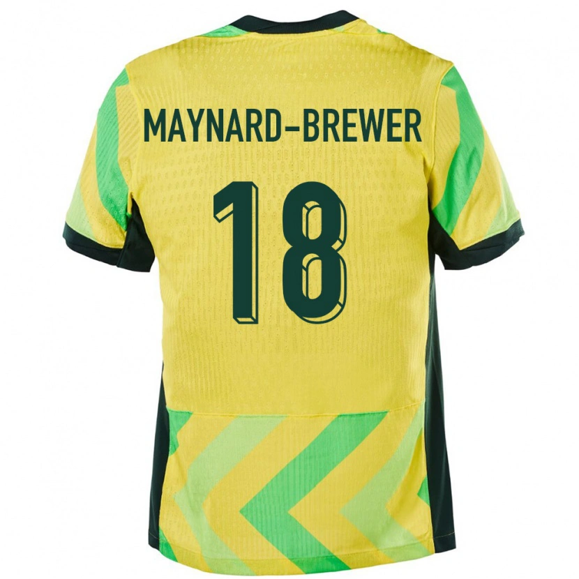Danxen Bambino Maglia Australia Ashley Maynard Brewer #18 Oro Kit Gara Home 24-26 Maglietta