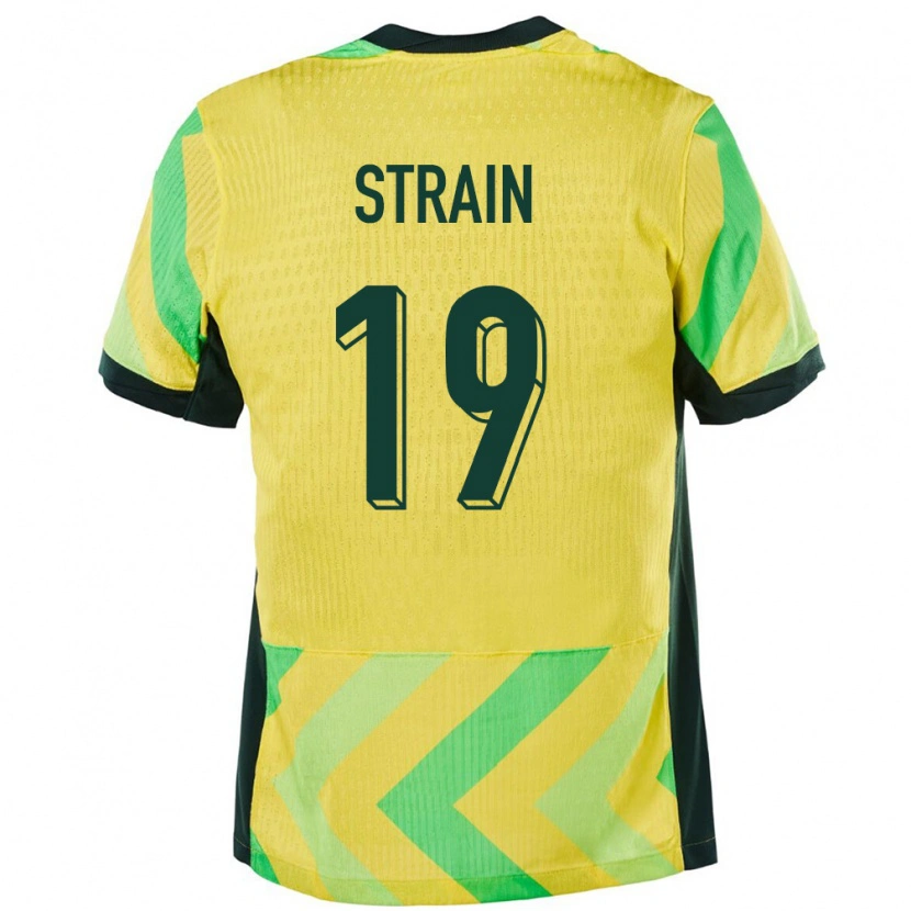 Danxen Bambino Maglia Australia Ryan Strain #19 Oro Kit Gara Home 24-26 Maglietta