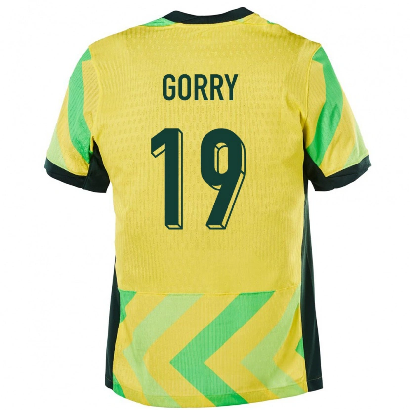 Danxen Bambino Maglia Australia Katrina Gorry #19 Oro Kit Gara Home 24-26 Maglietta