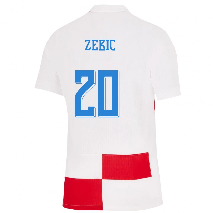 Danxen Bambino Maglia Croazia Marko Zebic #20 Bianco Rosso Kit Gara Home 24-26 Maglietta
