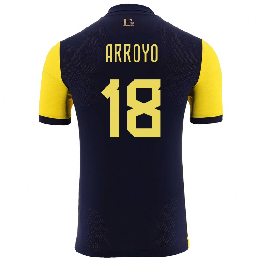 Danxen Bambino Maglia Ecuador Keny Arroyo #18 Giallo Kit Gara Home 24-26 Maglietta