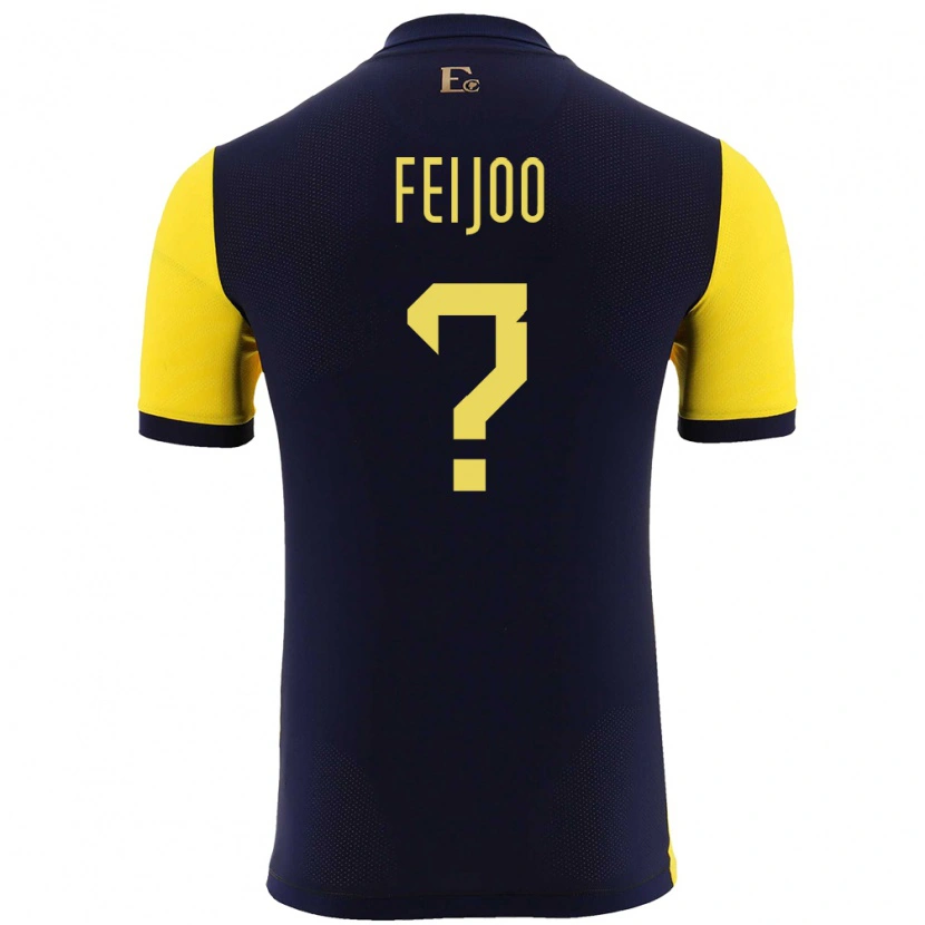 Danxen Bambino Maglia Ecuador Jostin Feijoo #0 Giallo Kit Gara Home 24-26 Maglietta