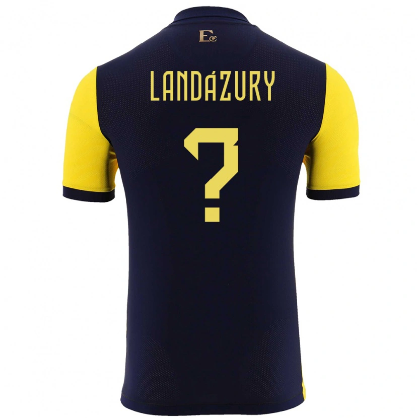 Danxen Bambino Maglia Ecuador Jackson Landázury #0 Giallo Kit Gara Home 24-26 Maglietta