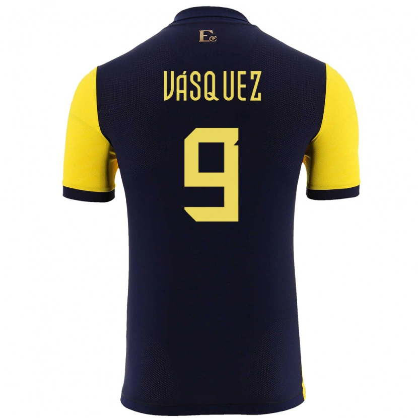 Danxen Bambino Maglia Ecuador Yandri Vásquez #9 Giallo Kit Gara Home 24-26 Maglietta