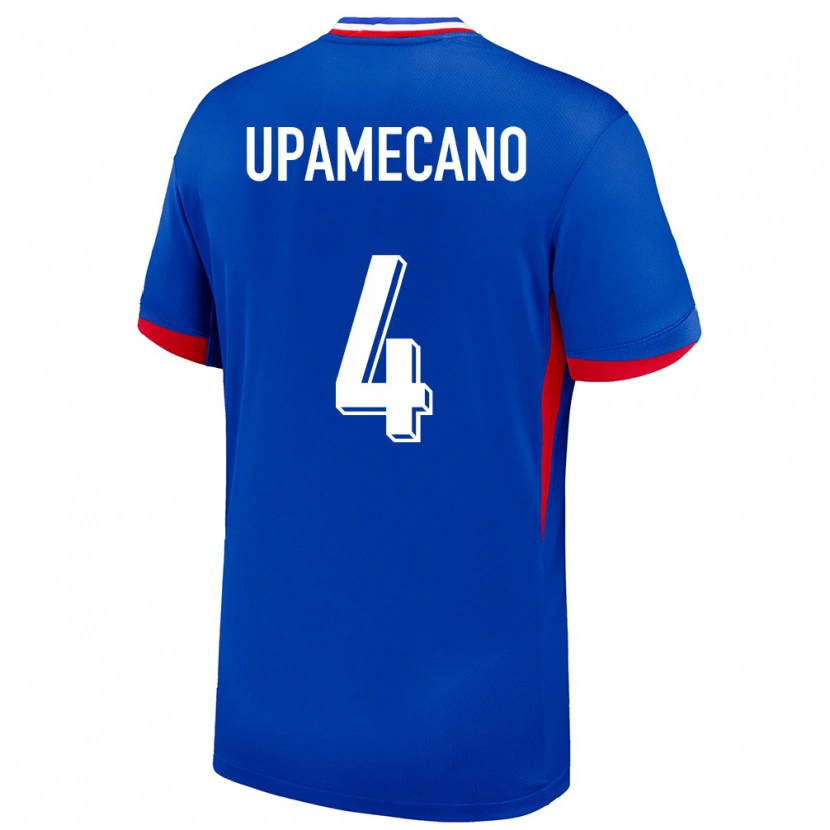 Danxen Bambino Maglia Francia Dayot Upamecano #4 Blu Kit Gara Home 24-26 Maglietta