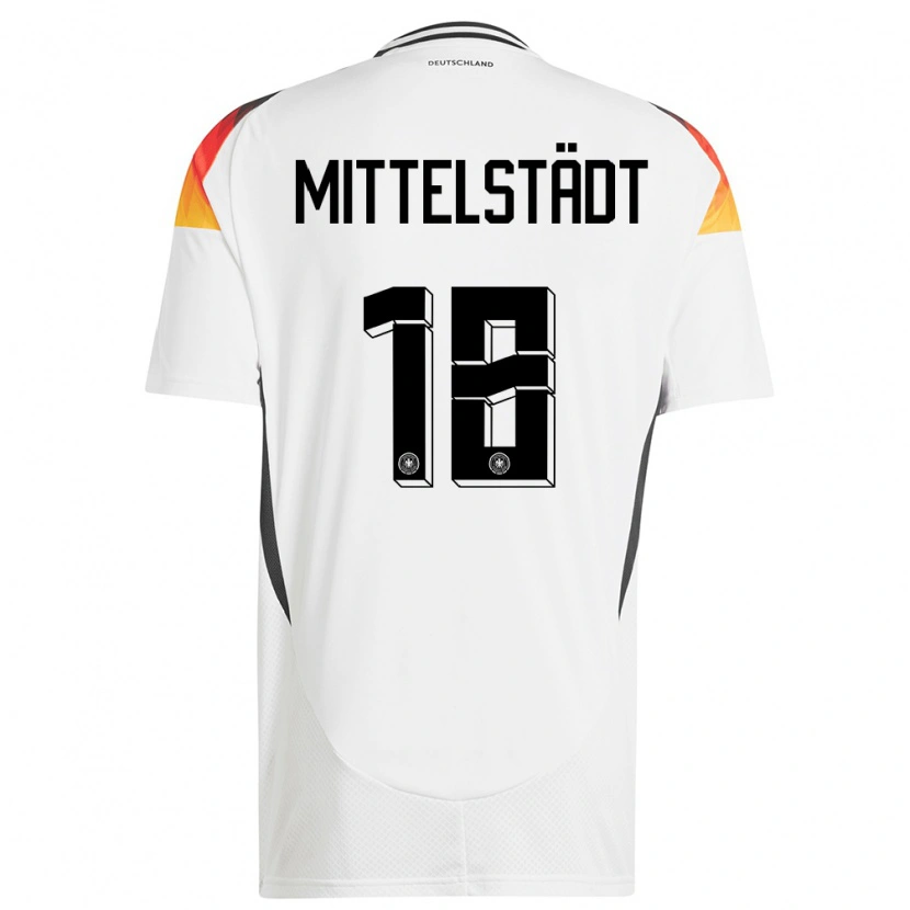 Danxen Bambino Maglia Germania Maximilian Mittelstädt #18 Bianco Kit Gara Home 24-26 Maglietta