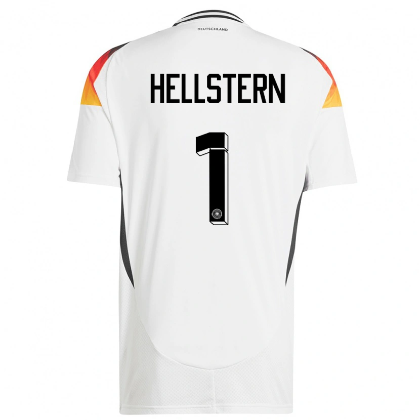 Danxen Bambino Maglia Germania Florian Hellstern #1 Bianco Kit Gara Home 24-26 Maglietta