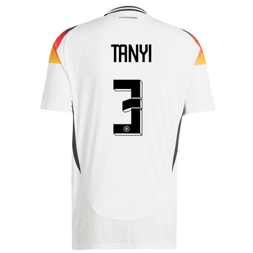 Danxen Bambino Maglia Germania Paul Tanyi #3 Bianco Kit Gara Home 24-26 Maglietta