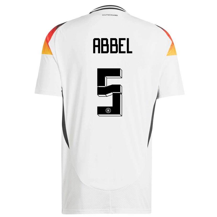 Danxen Bambino Maglia Germania Erik Abbel #5 Bianco Kit Gara Home 24-26 Maglietta