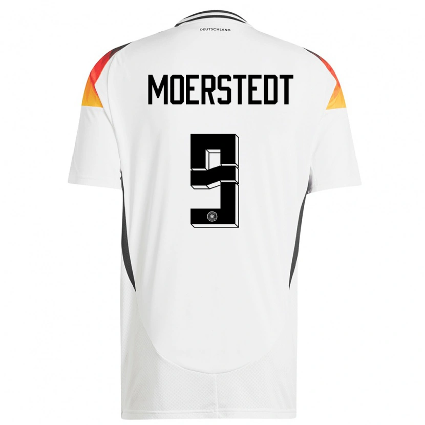 Danxen Bambino Maglia Germania Max Moerstedt #9 Bianco Kit Gara Home 24-26 Maglietta