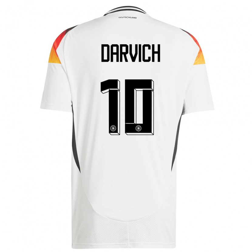Danxen Bambino Maglia Germania Noah Darvich #10 Bianco Kit Gara Home 24-26 Maglietta