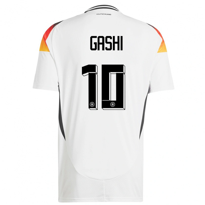 Danxen Bambino Maglia Germania Yll Gashi #10 Bianco Kit Gara Home 24-26 Maglietta