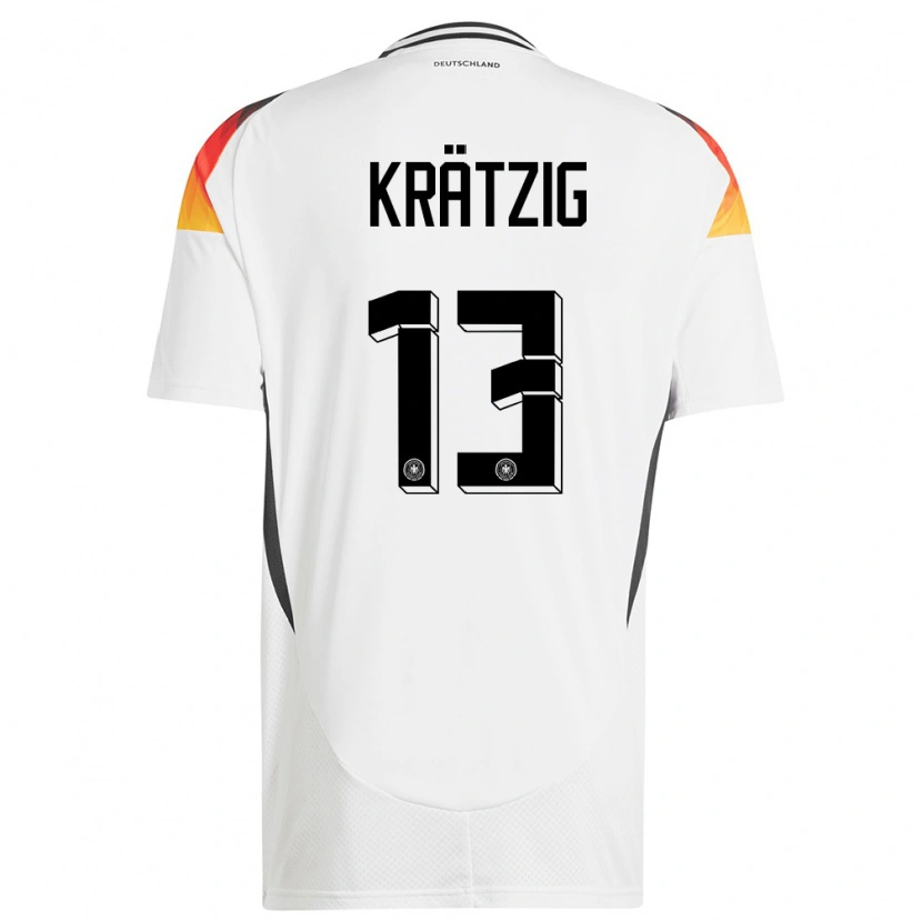 Danxen Bambino Maglia Germania Frans Krätzig #13 Bianco Kit Gara Home 24-26 Maglietta