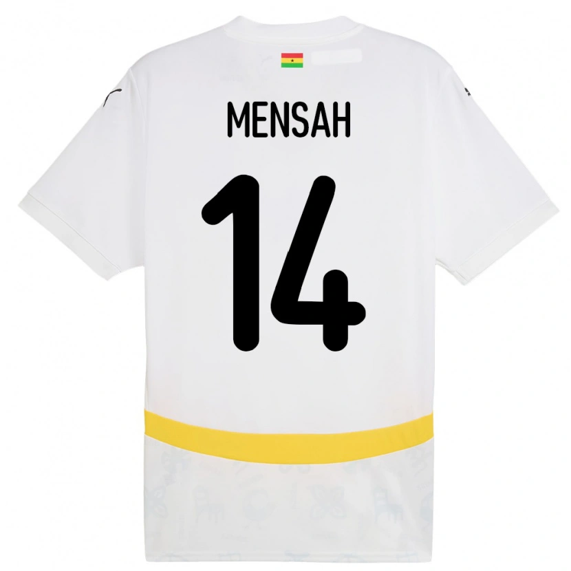 Danxen Bambino Maglia Ghana Gideon Mensah #14 Bianco Kit Gara Home 24-26 Maglietta