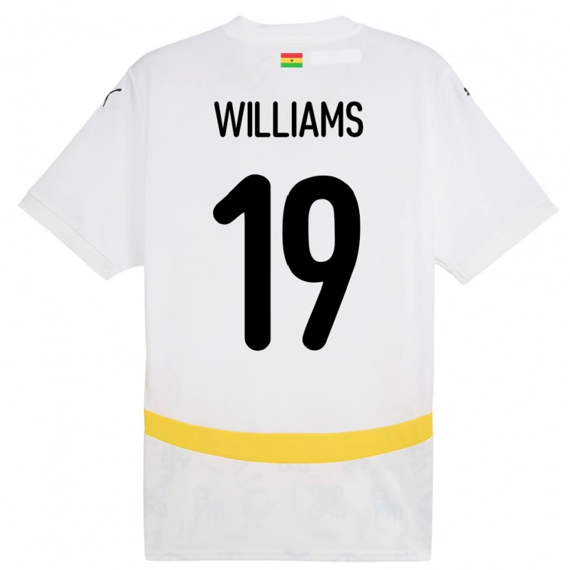 Danxen Bambino Maglia Ghana Iñaki Williams #19 Bianco Kit Gara Home 24-26 Maglietta