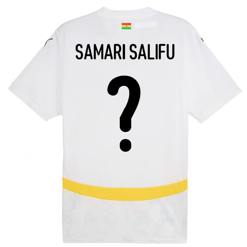Danxen Bambino Maglia Ghana Abass Samari Salifu #0 Bianco Kit Gara Home 24-26 Maglietta
