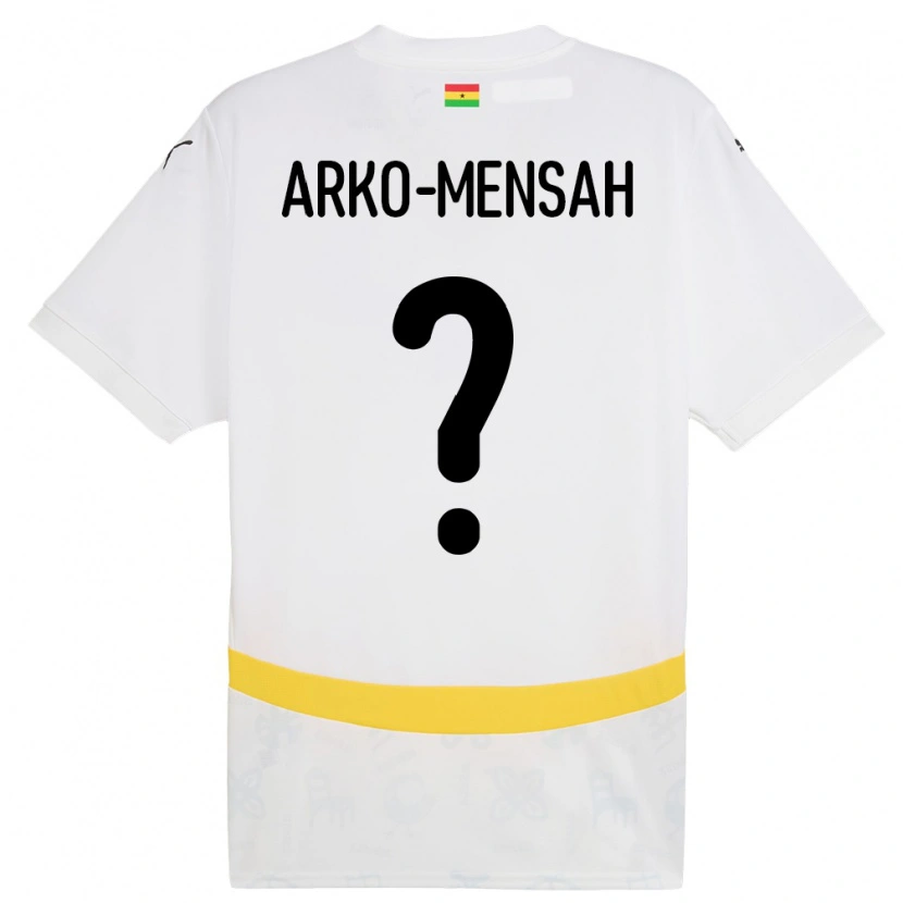 Danxen Bambino Maglia Ghana Edmund Arko-Mensah #0 Bianco Kit Gara Home 24-26 Maglietta
