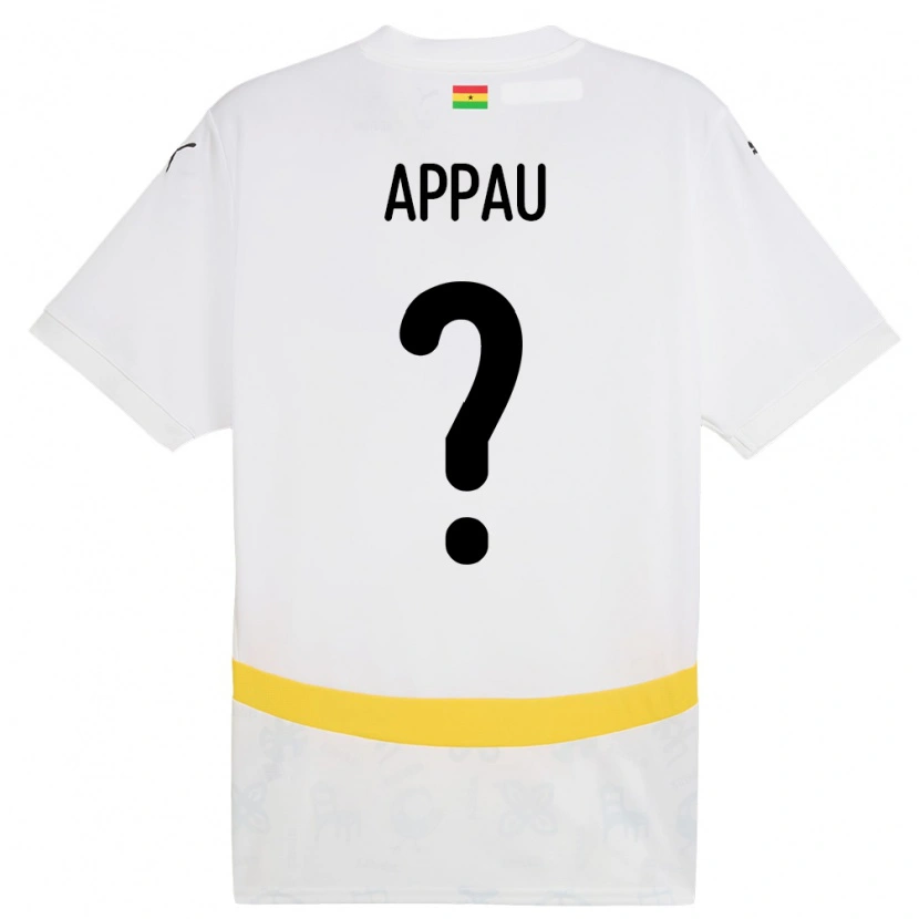 Danxen Bambino Maglia Ghana Emmanuel Appau #0 Bianco Kit Gara Home 24-26 Maglietta
