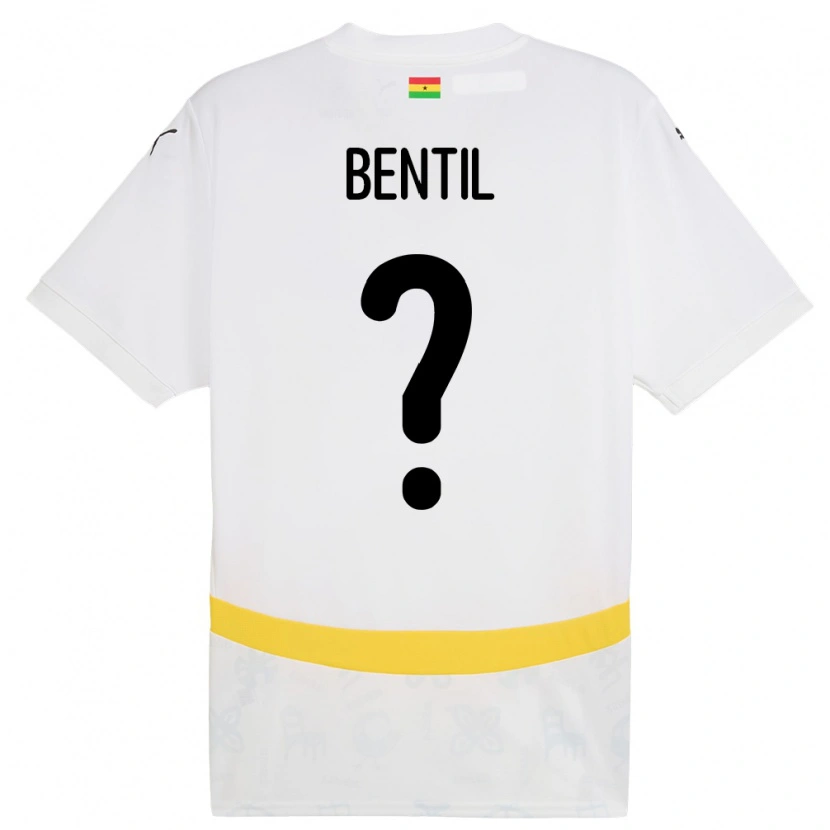 Danxen Bambino Maglia Ghana Godwin Bentil #0 Bianco Kit Gara Home 24-26 Maglietta