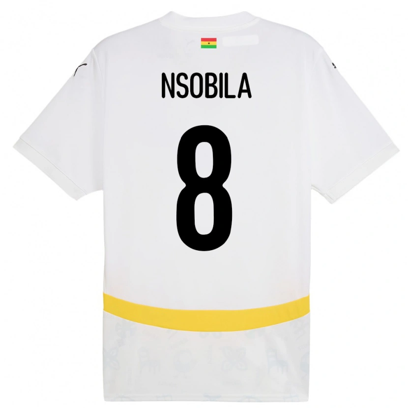 Danxen Bambino Maglia Ghana Dominic Nsobila #8 Bianco Kit Gara Home 24-26 Maglietta