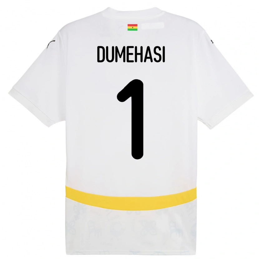 Danxen Bambino Maglia Ghana Fafali Dumehasi #1 Bianco Kit Gara Home 24-26 Maglietta
