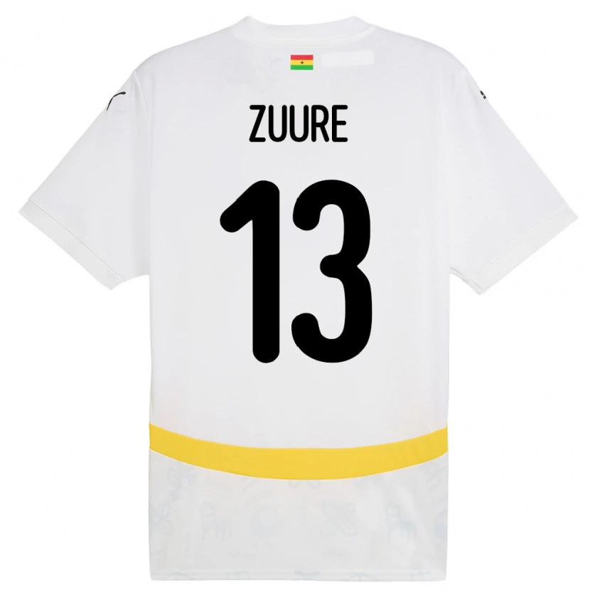 Danxen Bambino Maglia Ghana Moses Salifu Bawa Zuure #13 Bianco Kit Gara Home 24-26 Maglietta