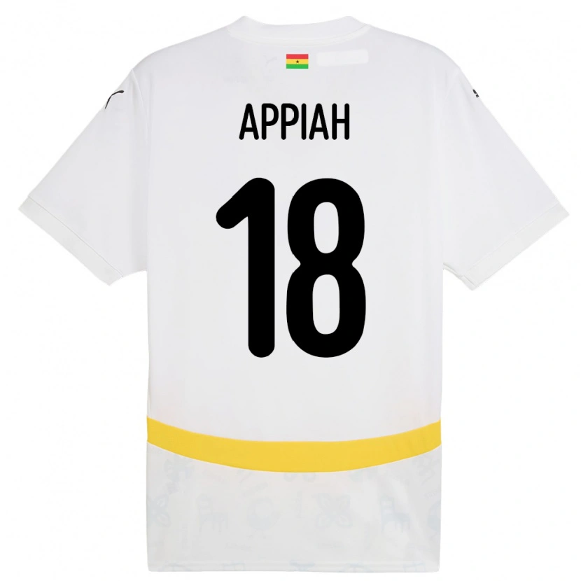 Danxen Bambino Maglia Ghana Veronica Appiah #18 Bianco Kit Gara Home 24-26 Maglietta