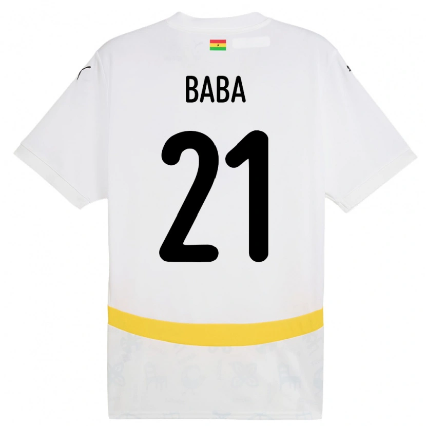 Danxen Bambino Maglia Ghana Iddrisu Baba #21 Bianco Kit Gara Home 24-26 Maglietta