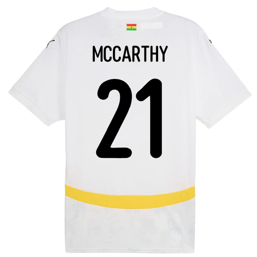 Danxen Bambino Maglia Ghana Kerrie Mccarthy #21 Bianco Kit Gara Home 24-26 Maglietta