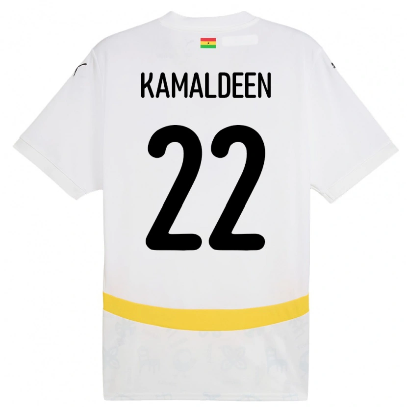 Danxen Bambino Maglia Ghana Kamaldeen Sulemana #22 Bianco Kit Gara Home 24-26 Maglietta
