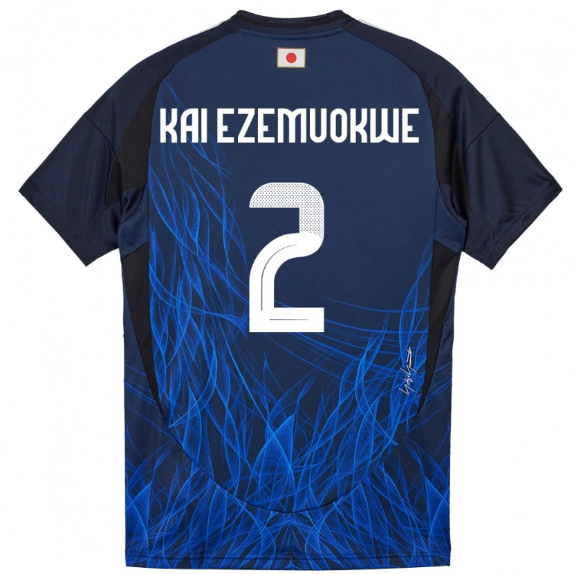 Danxen Bambino Maglia Giappone Chimezie Kai Ezemuokwe #2 Blu Scuro Kit Gara Home 24-26 Maglietta