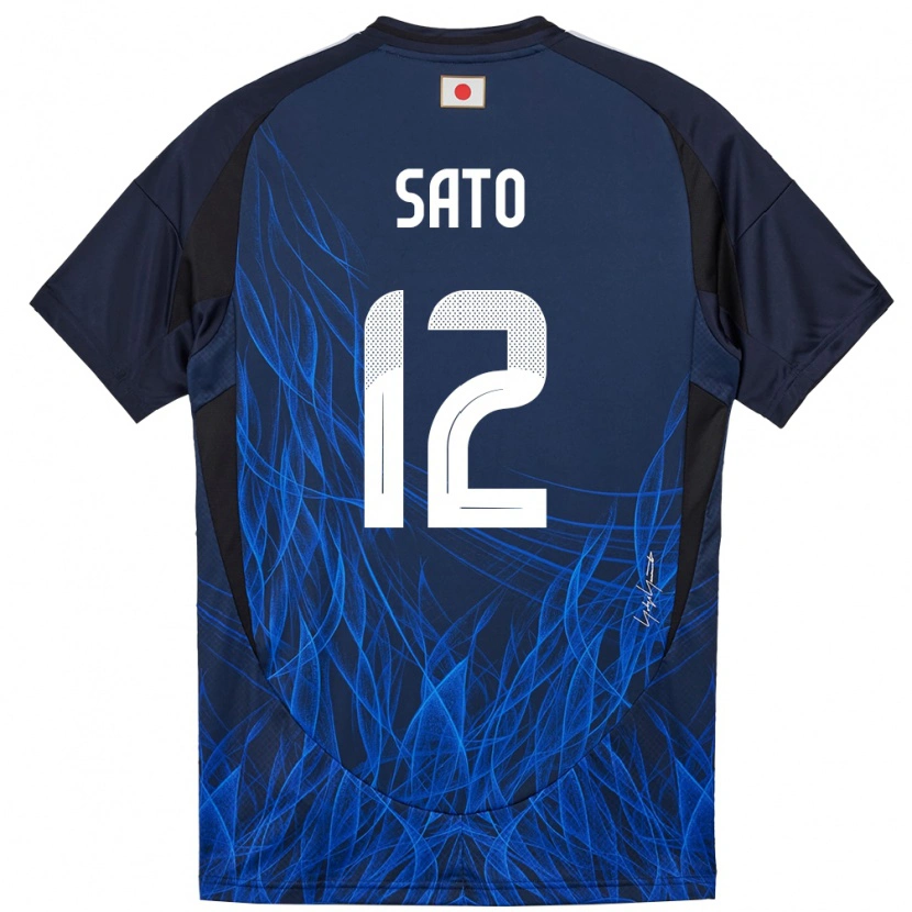 Danxen Bambino Maglia Giappone Rikuto Sato #12 Blu Scuro Kit Gara Home 24-26 Maglietta