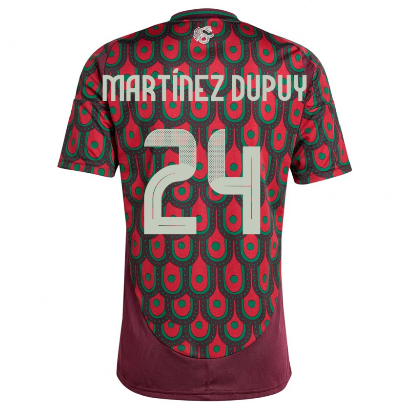 Danxen Bambino Maglia Messico Luca Martínez Dupuy #24 Marrone Kit Gara Home 24-26 Maglietta