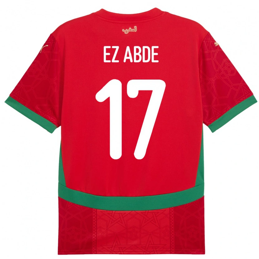 Danxen Bambino Maglia Marocco Abde Ezzalzouli #17 Rosso Kit Gara Home 24-26 Maglietta