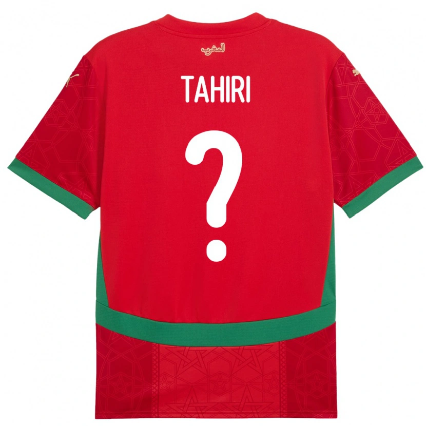 Danxen Bambino Maglia Marocco Aymen Tahiri #0 Rosso Kit Gara Home 24-26 Maglietta