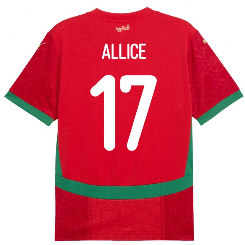 Danxen Bambino Maglia Marocco Eva Allice #17 Rosso Kit Gara Home 24-26 Maglietta