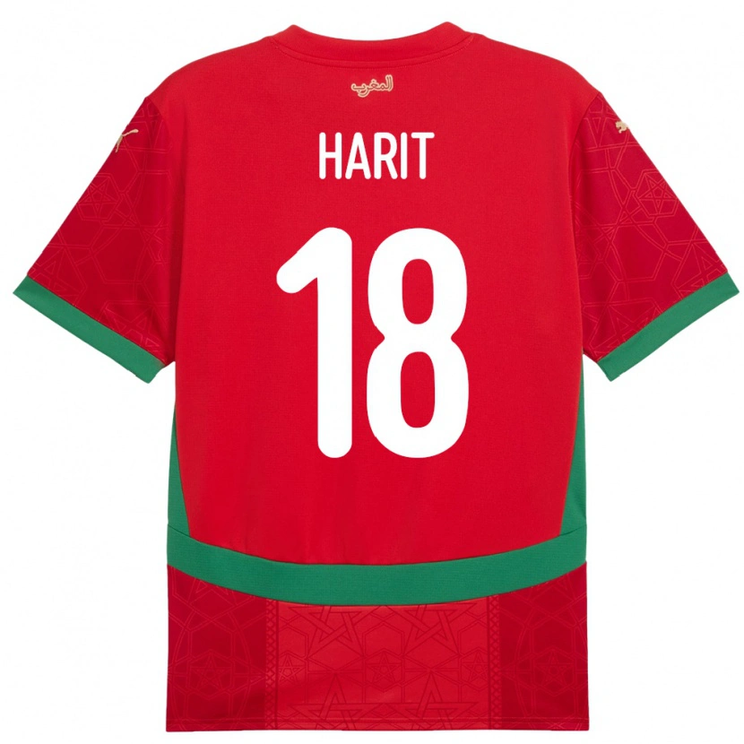 Danxen Bambino Maglia Marocco Amine Harit #18 Rosso Kit Gara Home 24-26 Maglietta
