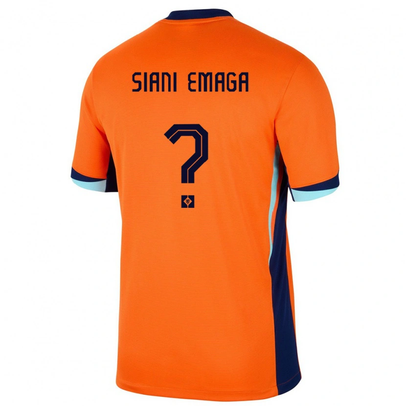 Danxen Bambino Maglia Paesi Bassi Ezechiel Siani Emaga #0 Arancia Kit Gara Home 24-26 Maglietta