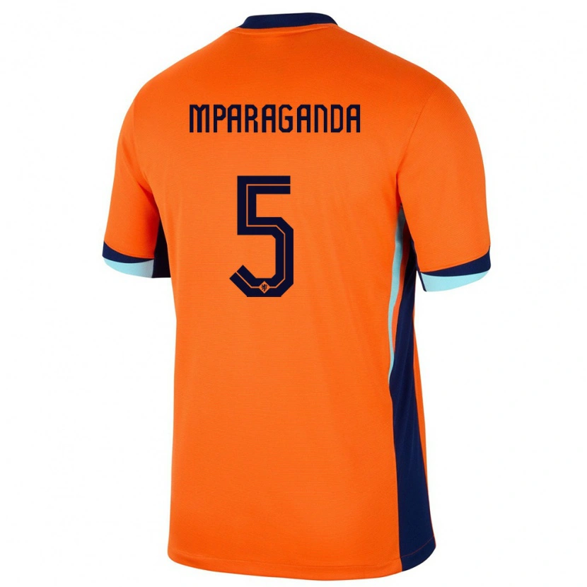 Danxen Bambino Maglia Paesi Bassi Matthew Mparaganda #5 Arancia Kit Gara Home 24-26 Maglietta